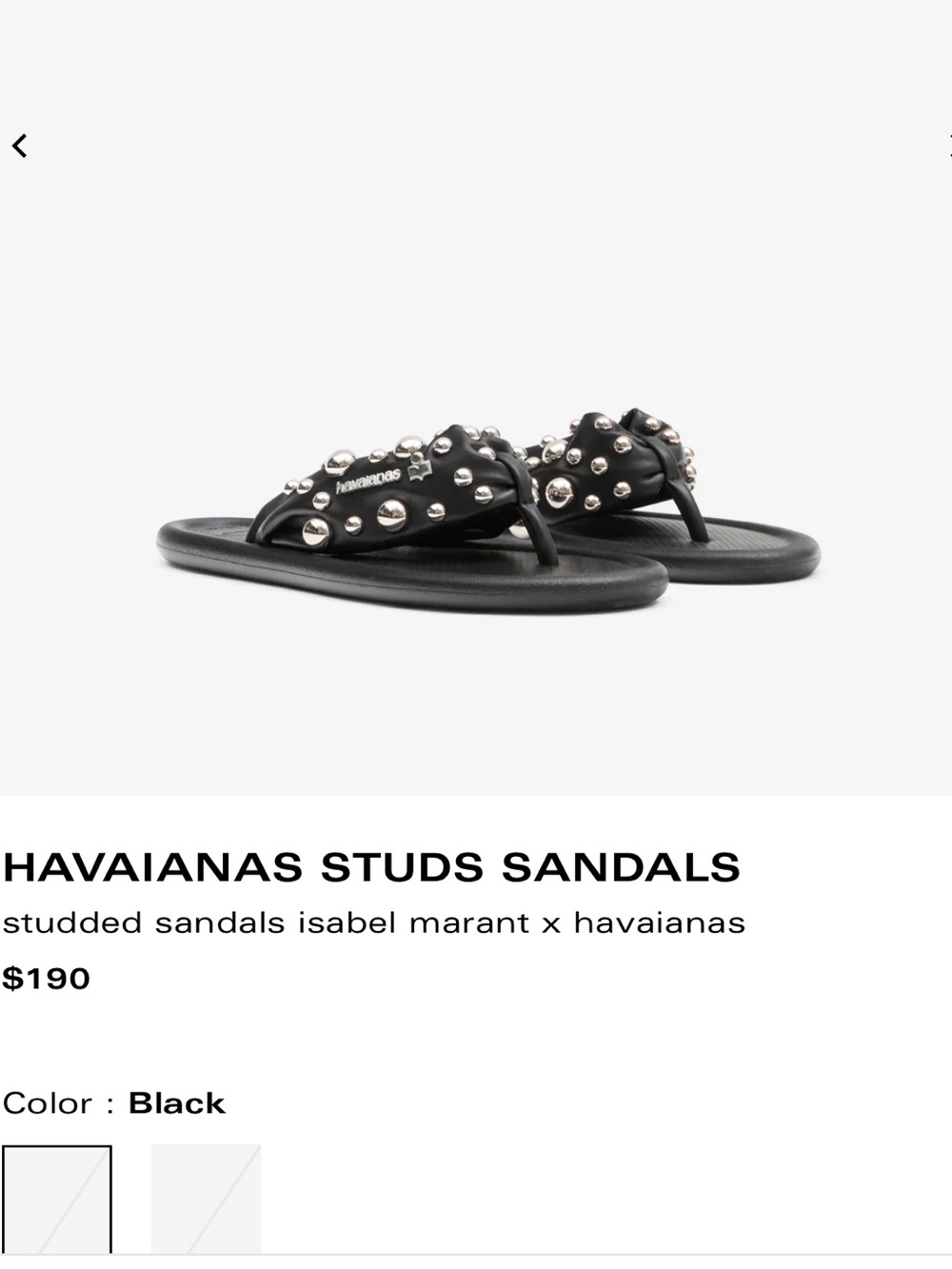 Isabel Marant x Havaianas Black Studded Padded Toe-Post Sandals - Picture 3 of 4